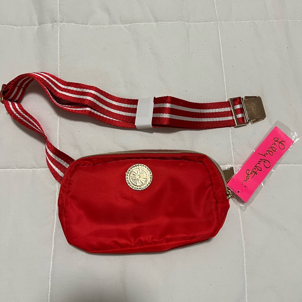 Lilly Pulitzer Red Bag with Gold Accents